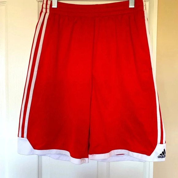 Boys Adidas size L/14-16 red basketball shorts - Picture 1 of 4
